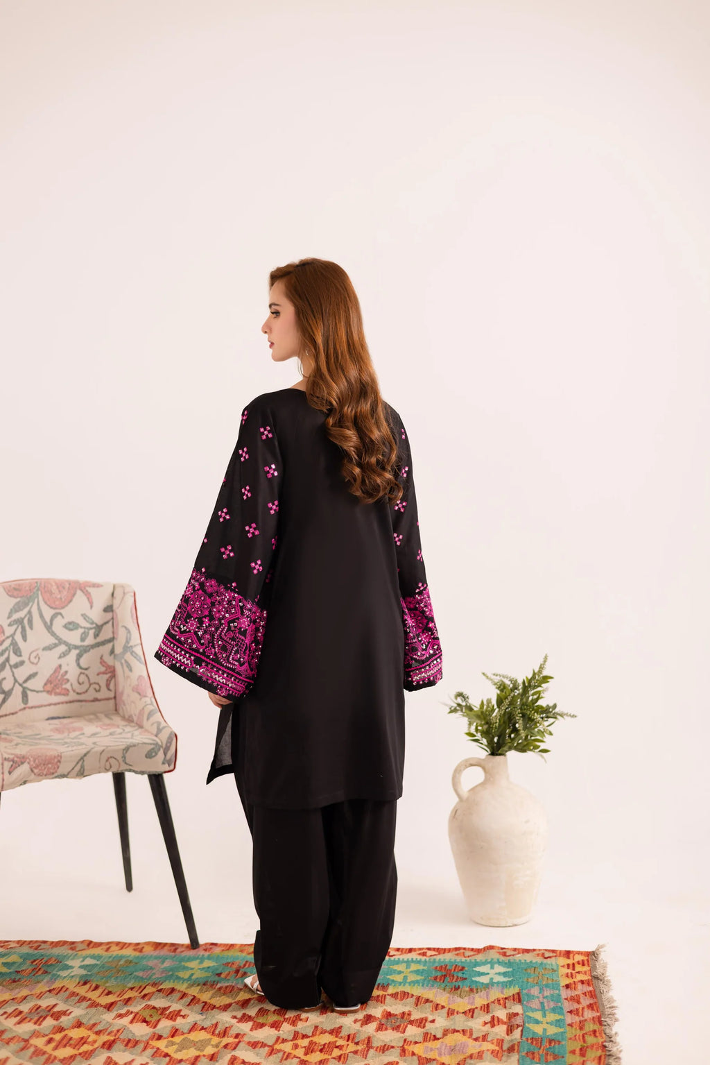 2PC Summer Embroidered Dress - 1135