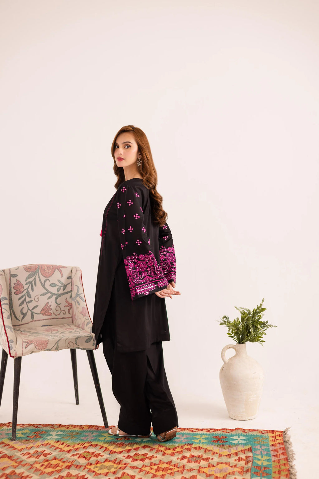 2PC Summer Embroidered Dress - 1135